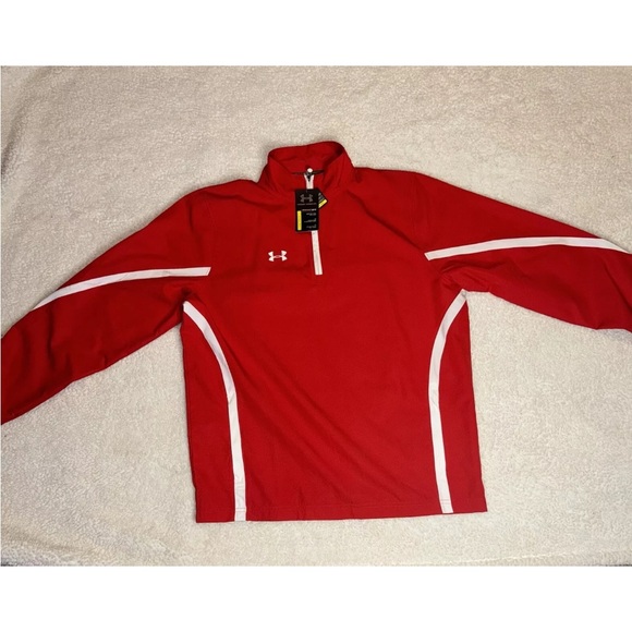 Under Armour All Season Gear NWT Loose 1/4 Zip Jacket Men's Large Red - Picture 3 of 11